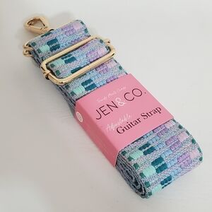 NWT Jen & Co. Adjustable Guitar Strap Blue and Purple Purse Strap